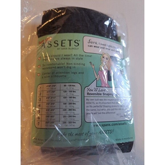 Spanx Love Your Assets Sara Blakely Tights Reversible Shaping Black Size 4 New - Picture 2 of 4